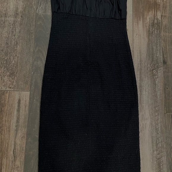 J.Crew Smocked Black Bodycon Tank Dress Sz 2 Mid Length NWOT - Picture 12 of 13